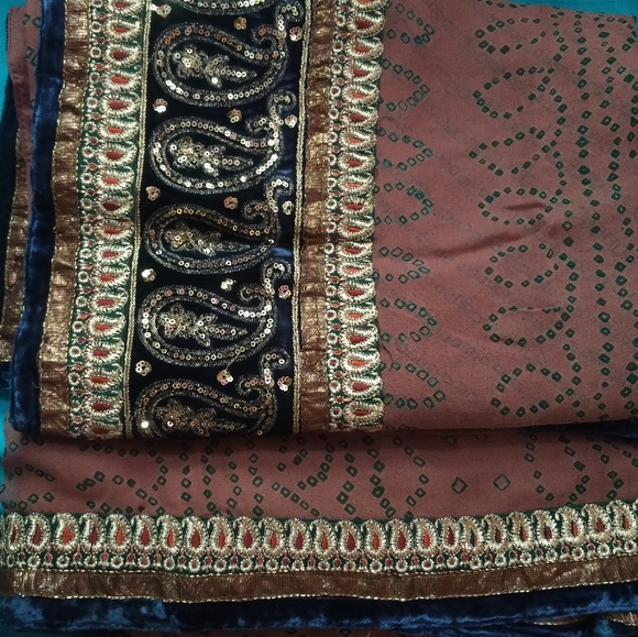 New bandhani saree with designer blouse